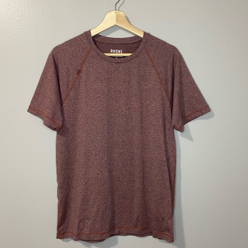 Men's Heathered Rust Performance T-Shirt - Picture 4 of 11